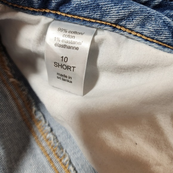 Edgely 90's High Rise Taper Studded Distressed Womens 10 Short Jeans - Picture 7 of 11